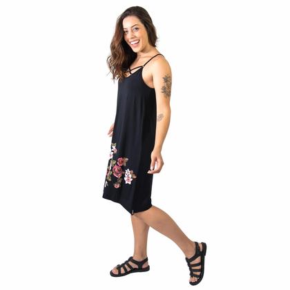 Imagem de Vestido Floral Casual De Alça E Decote Moda Feminina