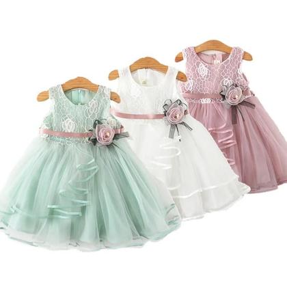 Imagem de Vestido Floral Casual de Verão para Meninas - Fantasia de Festa Infantil - Vestido Tutu de Princesa