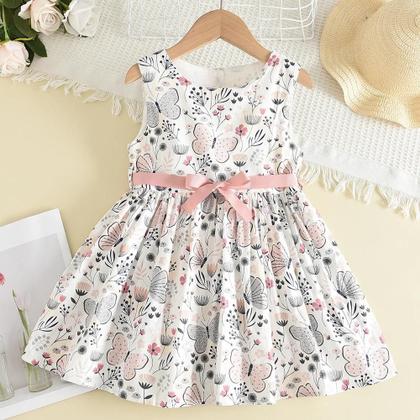Imagem de Vestido Floral Com Laço Para Meninas Melario Princesa Fantasia De Verão Para Crianças