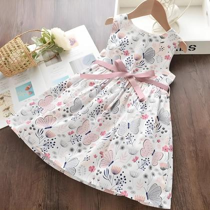 Imagem de Vestido Floral Com Laço Para Meninas Melario Princesa Fantasia De Verão Para Crianças