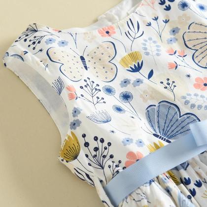 Imagem de Vestido Floral Com Laço Para Meninas Melario Princesa Fantasia De Verão Para Crianças