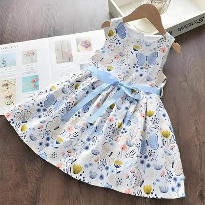 Imagem de Vestido Floral Com Laço Para Meninas Melario Princesa Fantasia De Verão Para Crianças