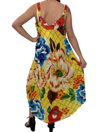 Imagem de Vestido Florido Indiano Moda Praia Tamanho Unico