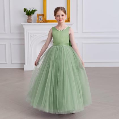 Imagem de Vestido Flower Girl KAQININI Satin Tule Wedding Party Girl