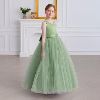Imagem de Vestido Flower Girl KAQININI Satin Tule Wedding Party Girl