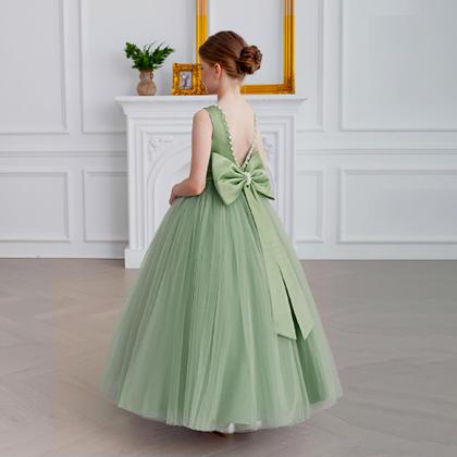 Imagem de Vestido Flower Girl KAQININI Satin Tule Wedding Party Girl