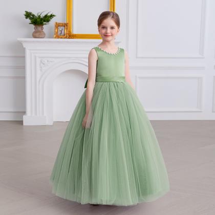 Imagem de Vestido Flower Girl KAQININI Satin Tule Wedding Party Girl