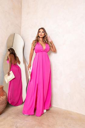 Imagem de Vestido Frente Unica Malha Leve Com Fenda e Bojo Para Festa