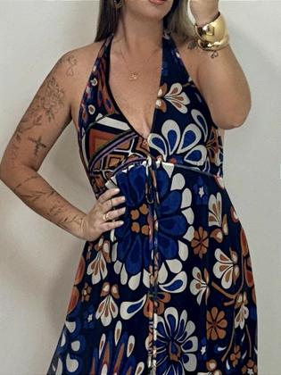 Imagem de Vestido frente única tule fundo azul (ar24-2566)