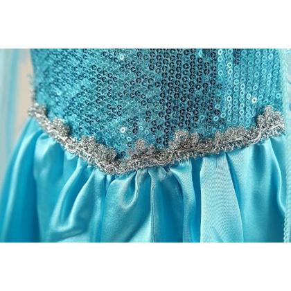 Imagem de Vestido Frozen Infantil Elsa Vestido Coroa Varinha E Trança
