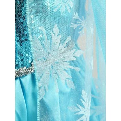Imagem de Vestido Frozen Infantil Elsa Vestido Coroa Varinha E Trança