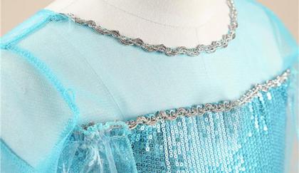 Imagem de Vestido Frozen Infantil Elsa Vestido Coroa Varinha E Trança