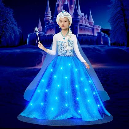 Imagem de Vestido G.C Girls Light Up Elsa com capa e acessórios