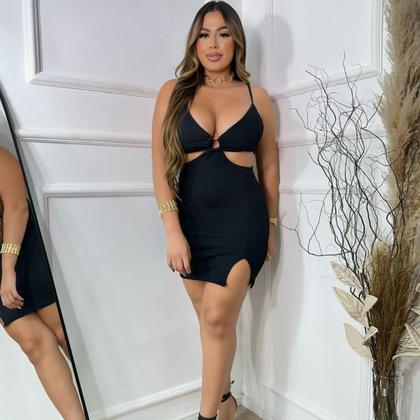 Imagem de Vestido gabi em Tecido Anarruga de Alcinha com Bojo Curto