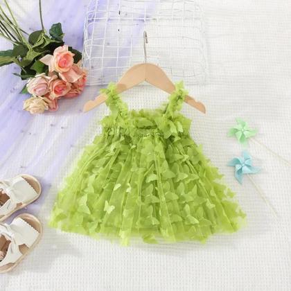 Imagem de Vestido Halter Infantil (0-3 anos) - Com Detalhe de Borboleta e Saia Evasê