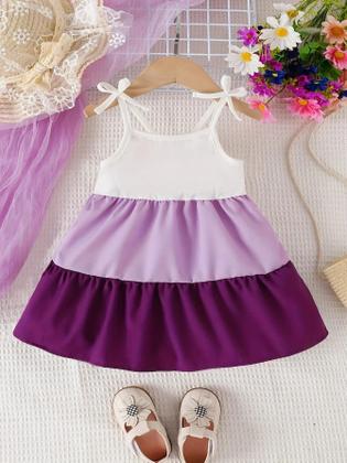 Imagem de Vestido Halter para Bebê Menina - Verão, Retalhos Coloridos, Casual e Respirável