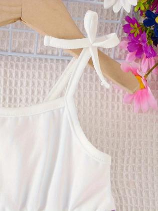 Imagem de Vestido Halter para Bebê Menina - Verão, Retalhos Coloridos, Casual e Respirável