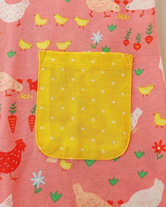 Imagem de Vestido Hongshilian Girls de algodão de manga comprida 2T-12Y Chick&Pink