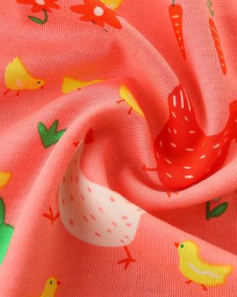 Imagem de Vestido Hongshilian Girls de algodão de manga comprida 2T-12Y Chick&Pink