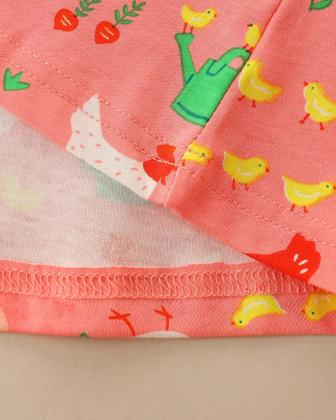 Imagem de Vestido Hongshilian Girls de algodão de manga comprida 2T-12Y Chick&Pink