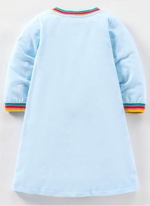 Imagem de Vestido Hongshilian Girls de algodão de manga comprida 4T com apliques