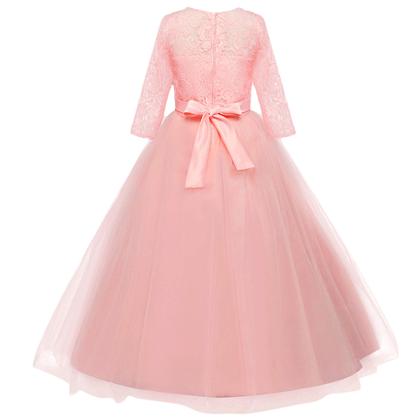 Imagem de Vestido IBTOM CASTLE Flower Girls de renda e tule rosa 7-8 anos
