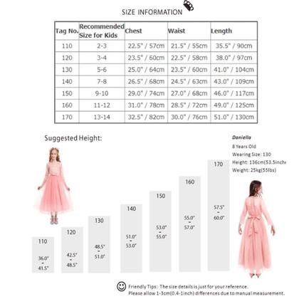 Imagem de Vestido IBTOM CASTLE Flower Girls de renda e tule rosa 7-8 anos