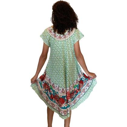 Imagem de Vestido Indiano Curto Trapézio  Moda Plus Size