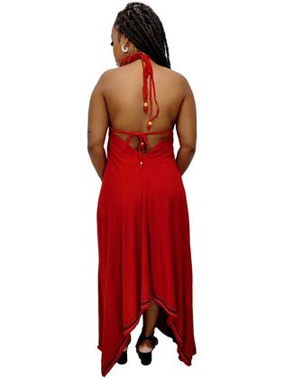 Imagem de Vestido Indiano Lenço Batik e Bordados Costas Abertas 330-C