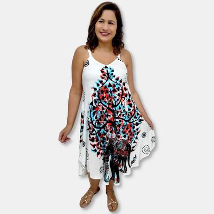Imagem de Vestido Indiano Trapézio com Bolso Estampa Árvore da Vida