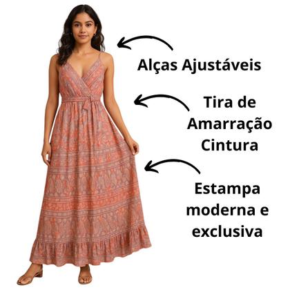 Imagem de Vestido Indiano Vih Triny Estampado Moda Verão