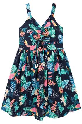 Imagem de Vestido Infantil Alça em Viscose Estampa Floral Tucano Marinho - Flora by Infanti