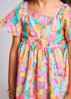 Imagem de Vestido infantil Alphabeto - Robozinho color