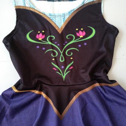Imagem de Vestido Infantil Anna Frozen Envio Imediato