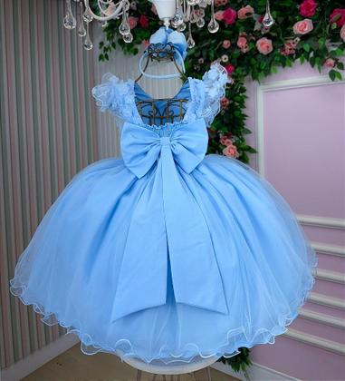 Imagem de Vestido Infantil Azul Bebe Jardim Encantado
