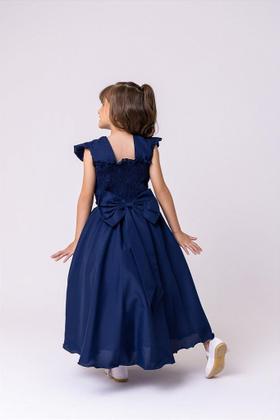 Imagem de Vestido Infantil Azul Marinho para Formatura Longo Dama de Honra Luxo Festas