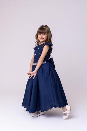 Imagem de Vestido Infantil Azul Marinho para Formatura Longo Dama de Honra Luxo Festas