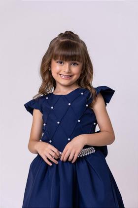 Imagem de Vestido Infantil Azul Marinho para Formatura Longo Dama de Honra Luxo Festas