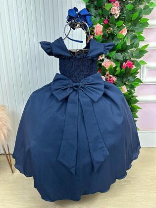 Imagem de Vestido Infantil Azul Marinho para Formatura Longo Dama de Honra Luxo Festas