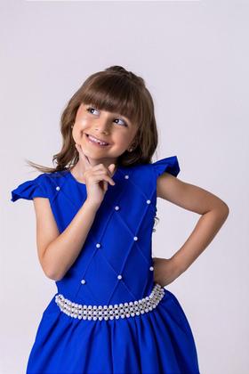 Imagem de Vestido Infantil Azul Royal Longo Dama de Honra Luxo para Festas