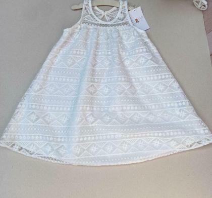 Imagem de Vestido Infantil Bebê Menina Tule Bordado Milon