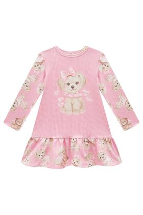 Imagem de Vestido Infantil Bebê Térmico Manga Longa Ursinha Kukiê