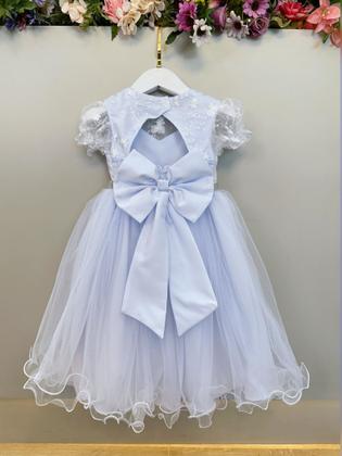 Imagem de Vestido Infantil Branco Busto Com Renda Daminhas Batizados