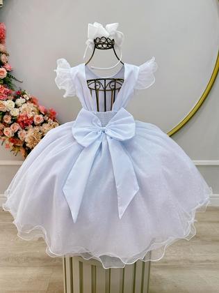 Imagem de Vestido Infantil Branco Jardim Encantado Borboletas Festas