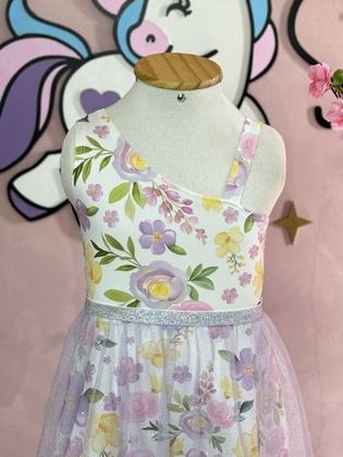 Imagem de Vestido Infantil Cinti Verão Floral com Saia Tule Removível