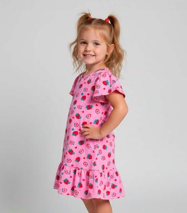 Imagem de Vestido Infantil Com Babado Franzido Select Vermelho