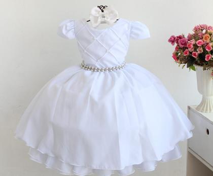 Imagem de Vestido Infantil Daminha Casamento Luxo Com Tiara
