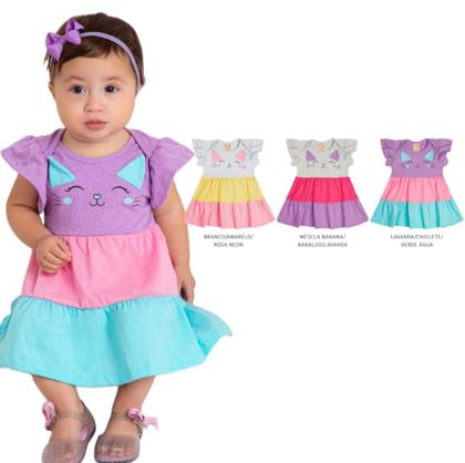 Imagem de Vestido Infantil de Bebê Manga Curta 3 Marias da Hrradinhos