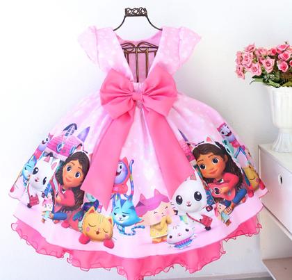 Imagem de Vestido Infantil De Festa A Casa Mágica da Gabby E Tiara