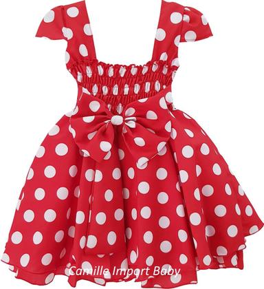 Imagem de Vestido Infantil De Festa Minnie Vermelho Com Kit Completo